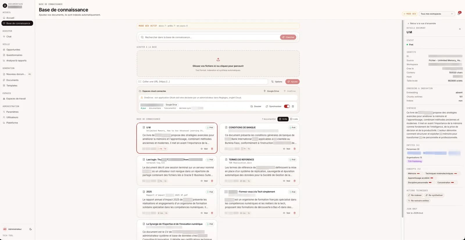 Fiche technique d un document en mode dev