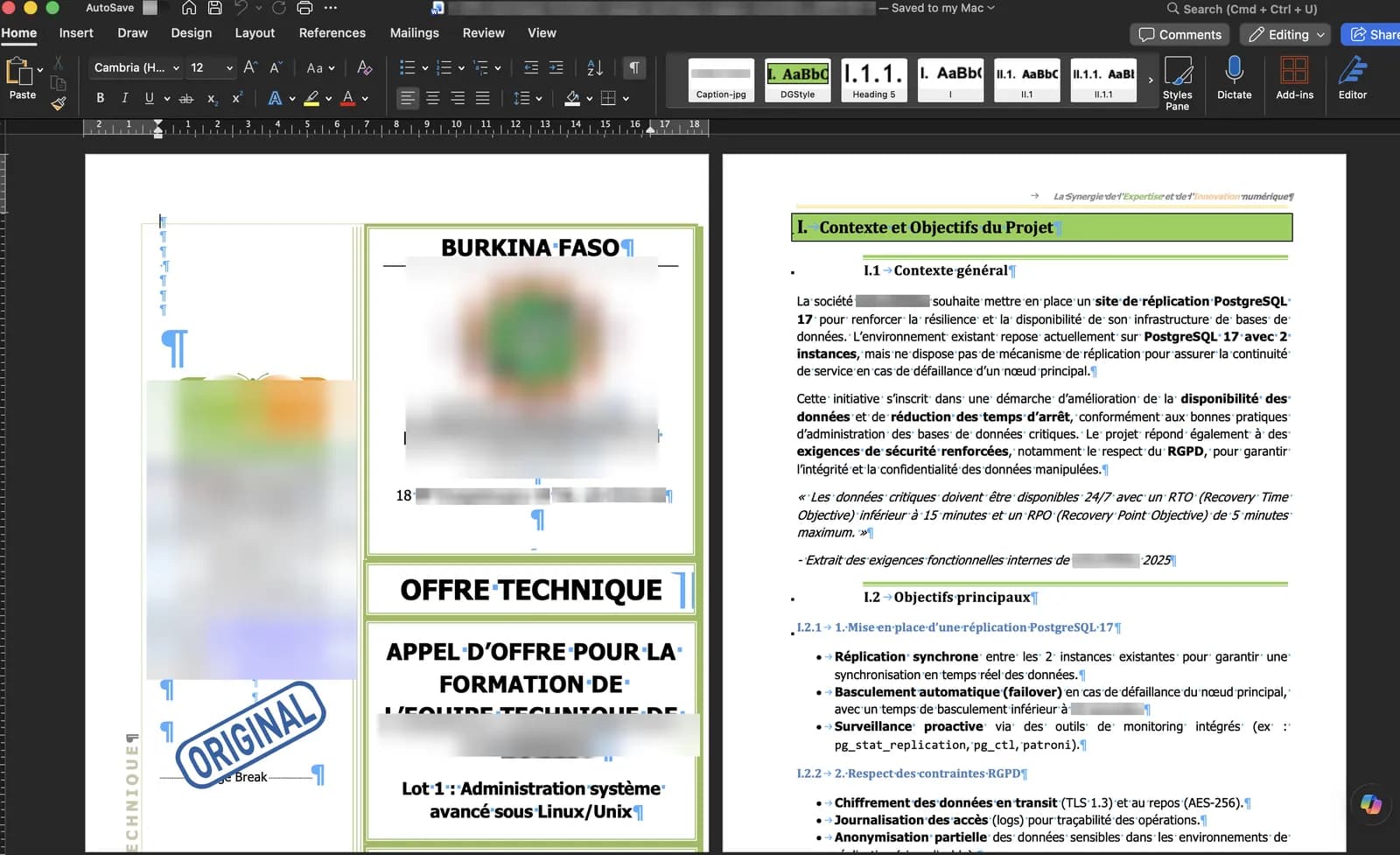 Page de garde du document exporte, identique au template